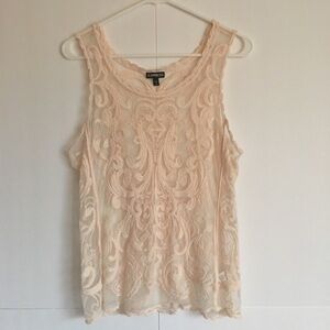 Express Lace Detail Sheer tank size S